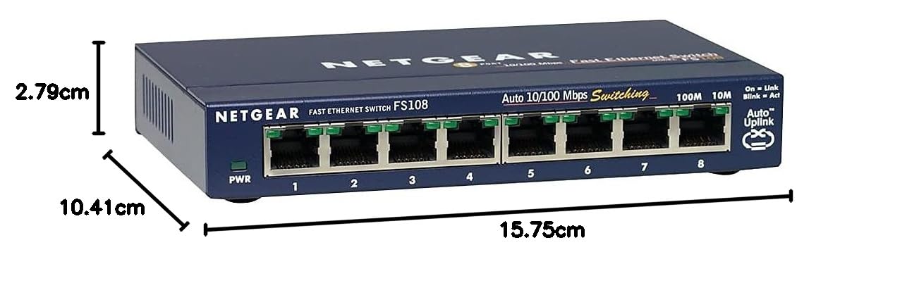 NETGEAR FS108 10/100 DESKTOP SWITCH - SWITCH - 8 PORTS : Amazon.co